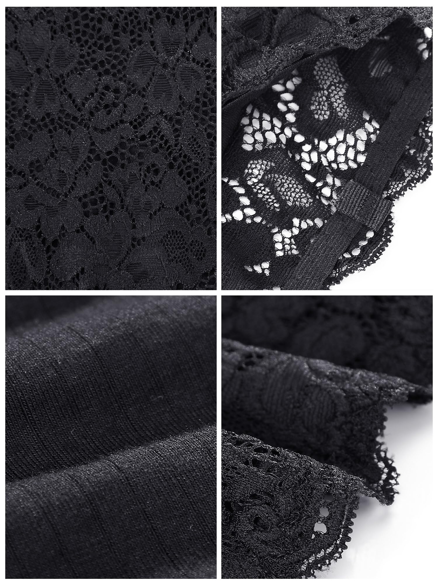 4 Pack Women's Lace Bandeau Bra Set - Seamless Tube Top with Elastic Strapless Design, No Sponge Pad & No Underwire for Comfort - Perfect for Daily Wear, Yoga, Beach & Summer Outfits