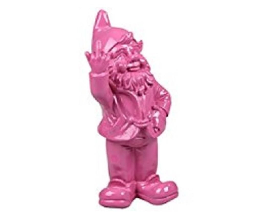STOOBZ PP 005FC 15x12x32cm Fuchsia Cheeky Garden Gnome Statue - Outdoor Decor for Yard, Lawn, Garden & Home - Perfect Gift for Gnome Lovers & Garden Enthusiasts