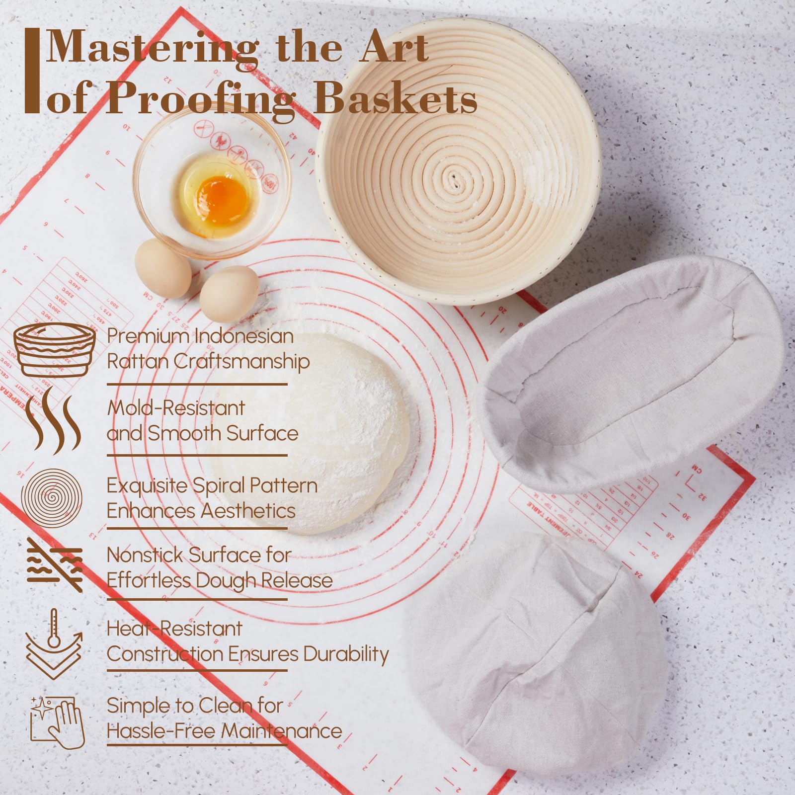 17-Piece Banneton Bread Proofing Basket Set - 9