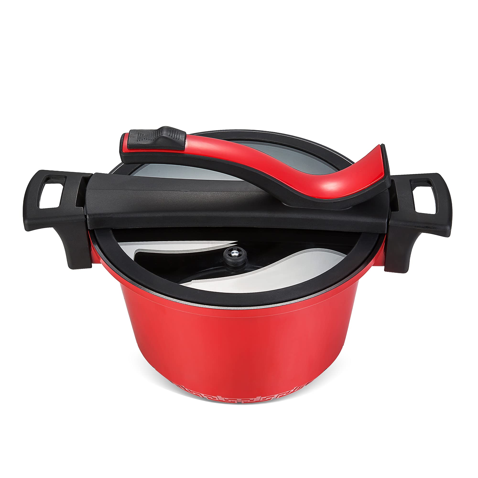 Swiflon 5.8 Quart Nonstick Cast Aluminum Stock Pot with Easy-Lock Pressure Lid & Induction Base - Perfect for Soups, Stews, Pasta & Family Cooking