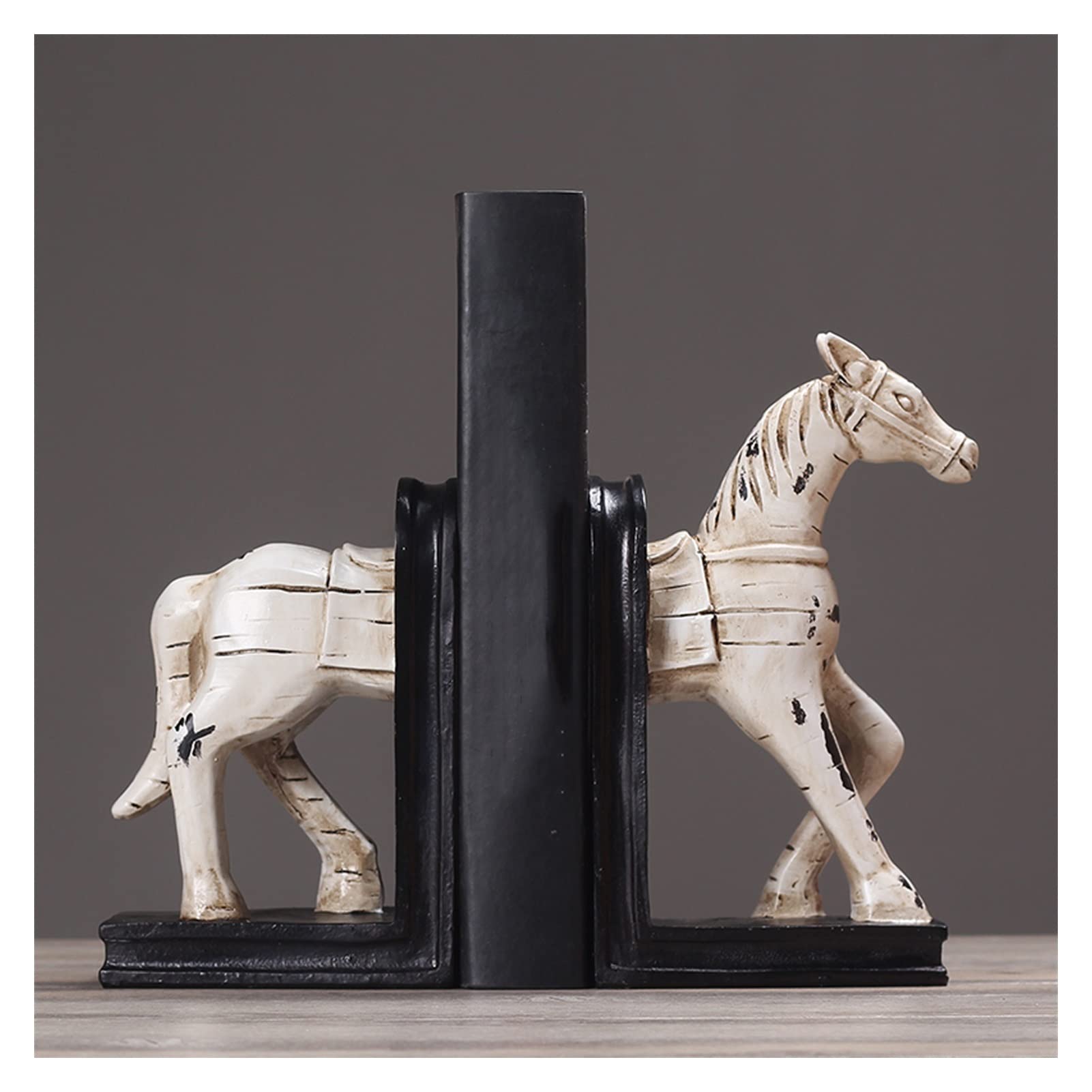 Decorative Resin Bookends for Heavy Books - Sturdy Book Shelf Holder & Support for Shelves - Perfect for Home, Office, and Library Organization