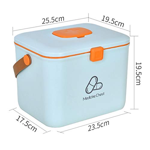 Portable First Aid Kit Box - Medical Storage Container with Pill Organizer | Waterproof Plastic Case for Emergency, Travel, Camping & Home Use