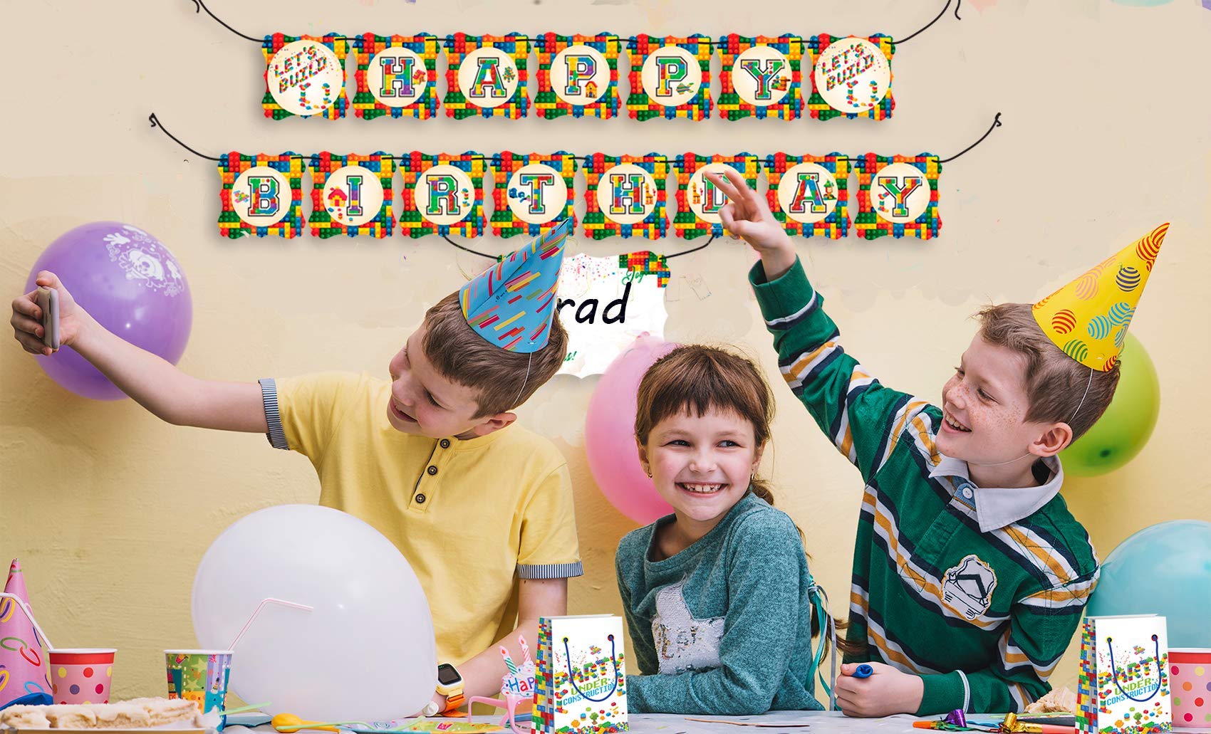 LARZN Premium Building Blocks Treat Bags - 12 Pack Party Favor Bags for Birthday Celebrations, Lego-Themed Decorations & Goodie Bags | Perfect for Kids Birthday Parties, Classroom Rewards & Holiday Gift Bags