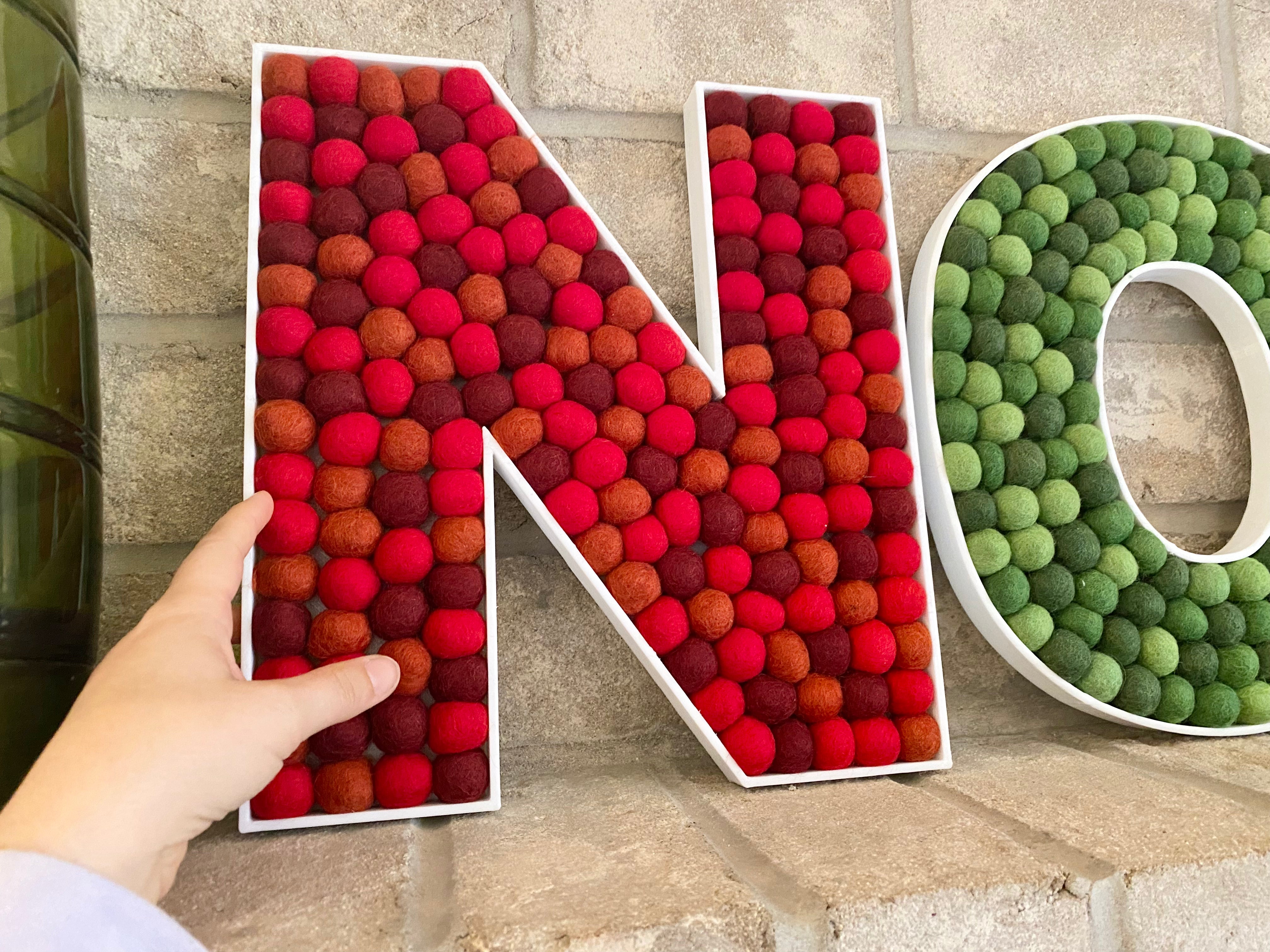 NOEL Felt Ball Christmas Letters - Handmade Wool Felt Holiday Decor for Xmas Tree, Mantel & Home Decorations (Perfect for Holiday Parties, Gift Wrapping & Festive Home Styling)