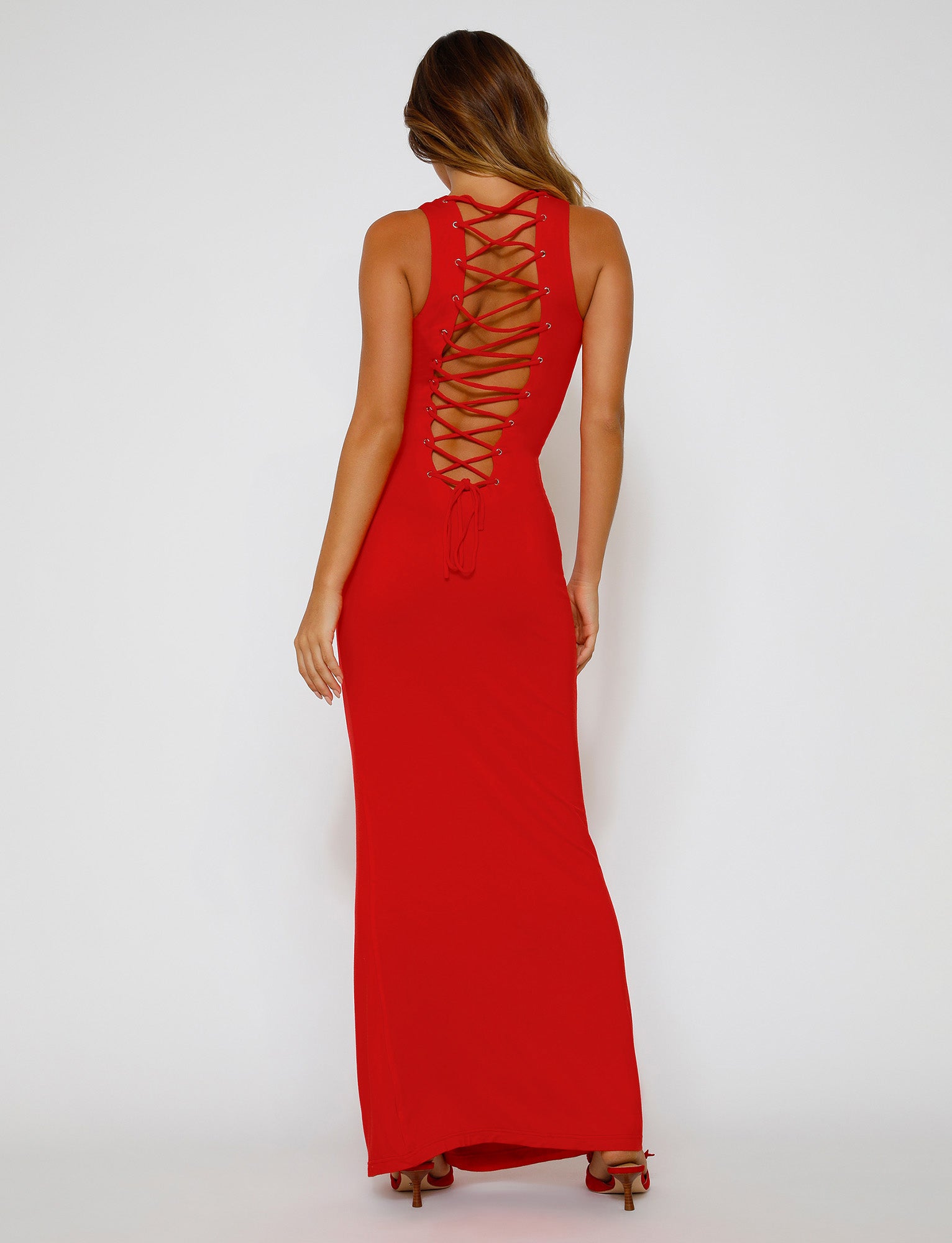 Zahraa Women's Red Dress - Elegant Flowy Maxi Dress for Parties, Weddings & Special Occasions