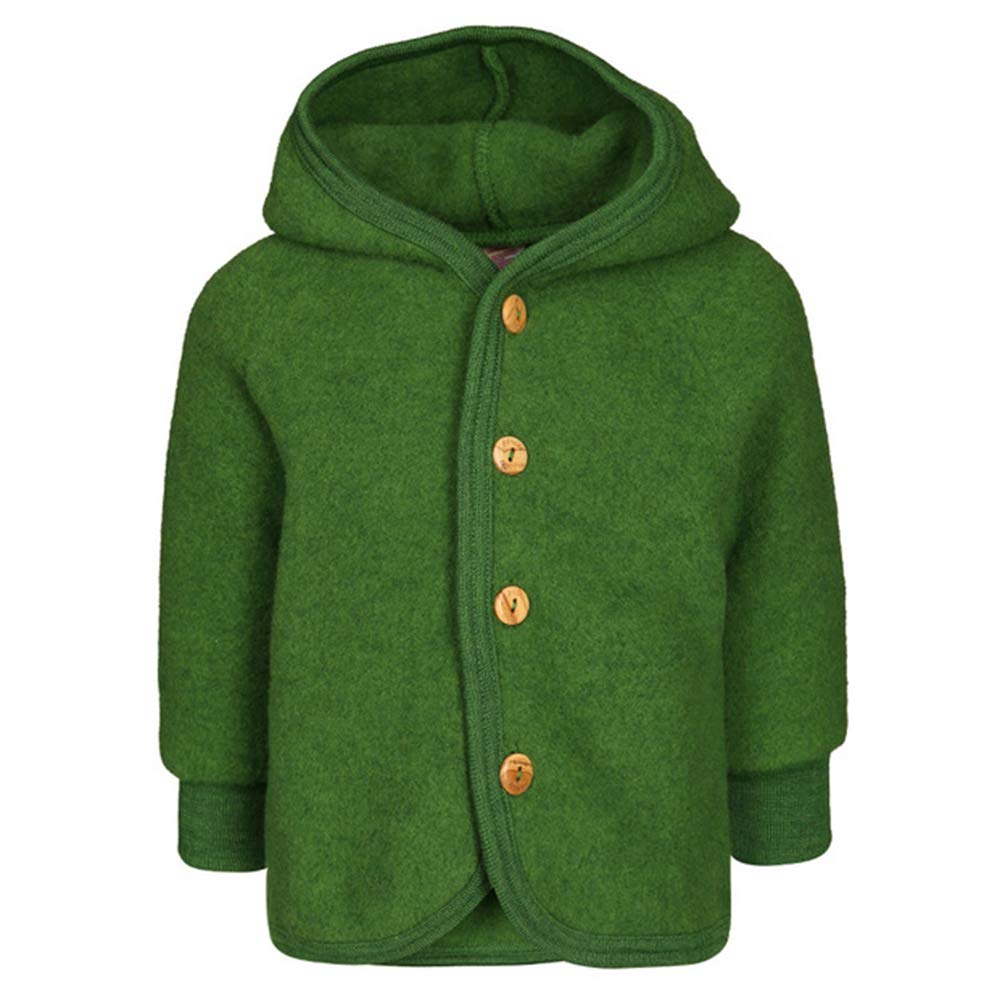 Organic Merino Wool Fleece Hooded Jacket for Baby & Toddler (Sizes NB-2T) - Soft & Warm Winter Outerwear for Infants, Newborns & Kids