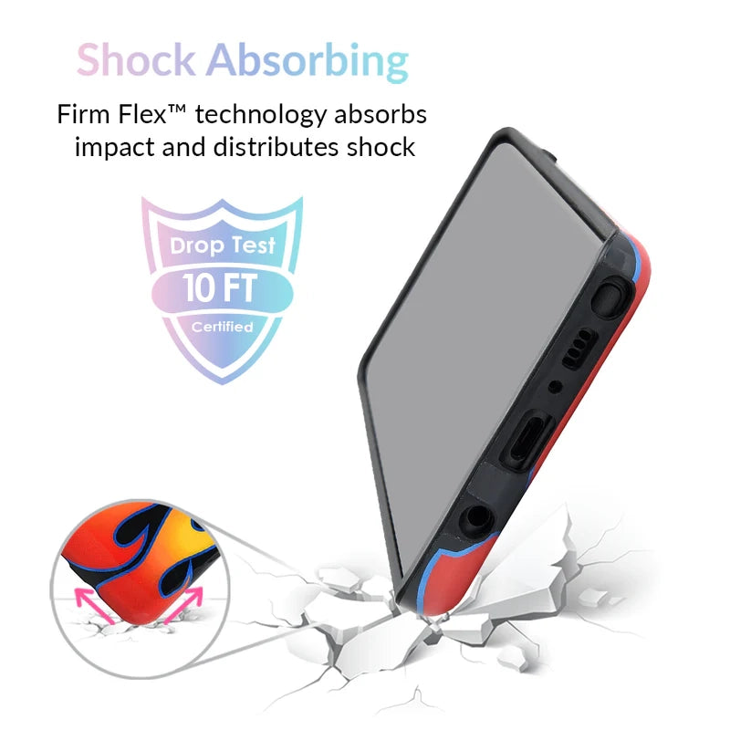 Blue Chrome Flames Samsung Galaxy Case - Protective Phone Cover for Galaxy S21/S22/S23 - Stylish & Durable Design for Everyday Use & Gaming