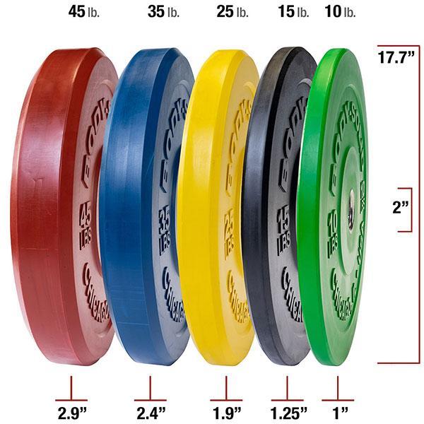 260 lb. Chicago Extreme Color Bumper Plate Set - Olympic Weightlifting & CrossFit Training Equipment for Home Gym & Fitness Studio