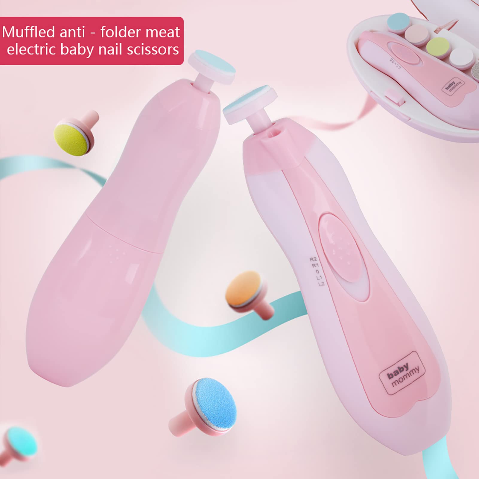 16-in-1 Electric Baby Nail Trimmer Kit with LED Light - Safe Baby Nail Clippers & Grinder for Toes & Fingers - Gentle Infant Toddler Nail Care Grooming Set (Perfect for Newborns & Sensitive Skin) - Ideal for Home Use, Travel & Quick Nail Trimming