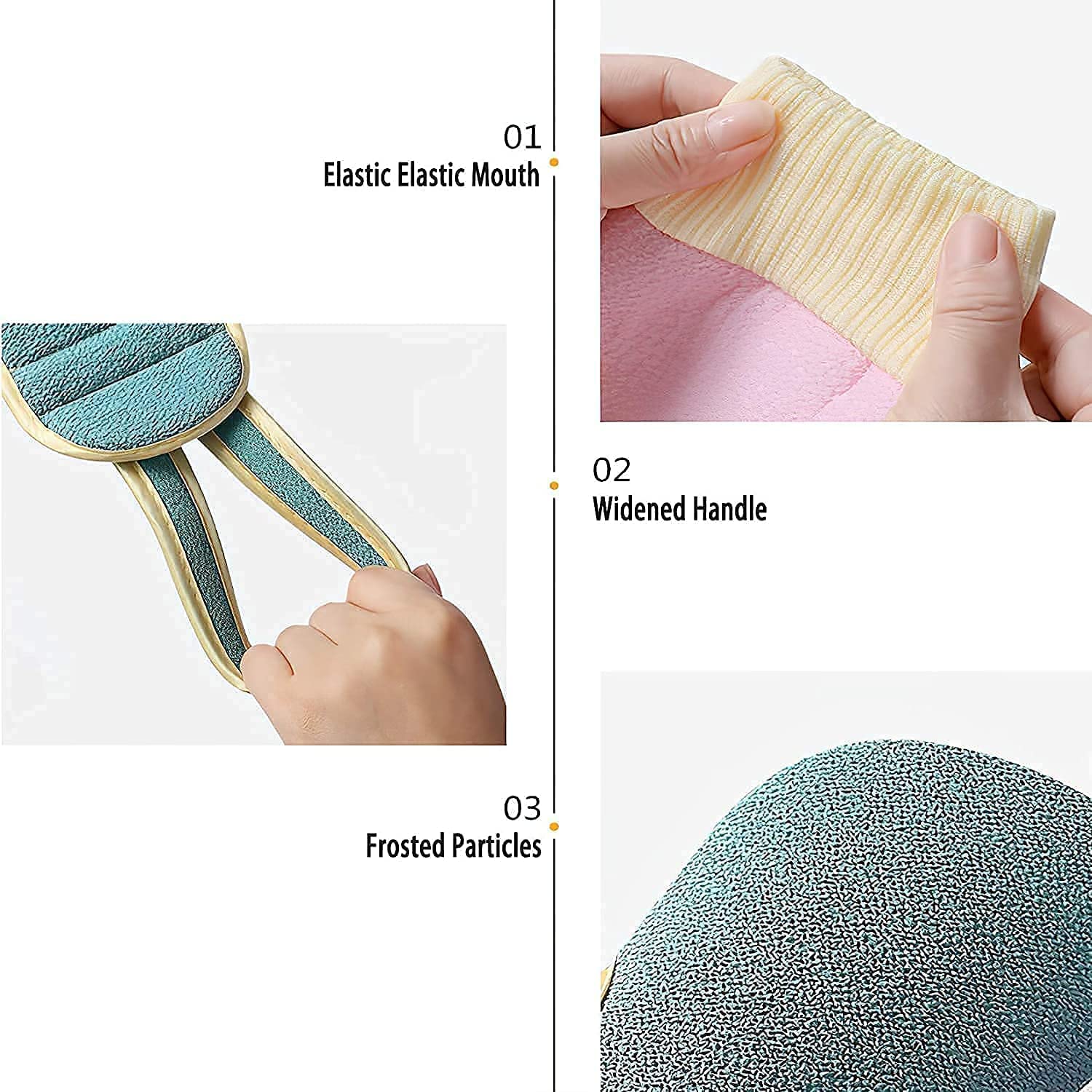 Keskriva Exfoliating Bath Gloves & Loofah Set - 3PCS Body Scrubber for Dead Skin Removal, Double-Sided Shower Sponge - Easy Clean Back Scrubber for Men & Women - Perfect for Deep Cleansing & Spa Days at Home