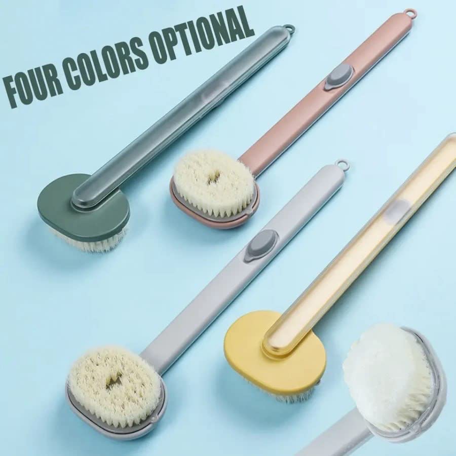 HARI ENTERPRISES Long Handle Bath Brush with Removable Scrubber - Back Scrubber for Shower Gel Storage | Exfoliating Body Brush for Men & Women - Perfect for Deep Cleansing and Back Washing in Shower or Bathtub