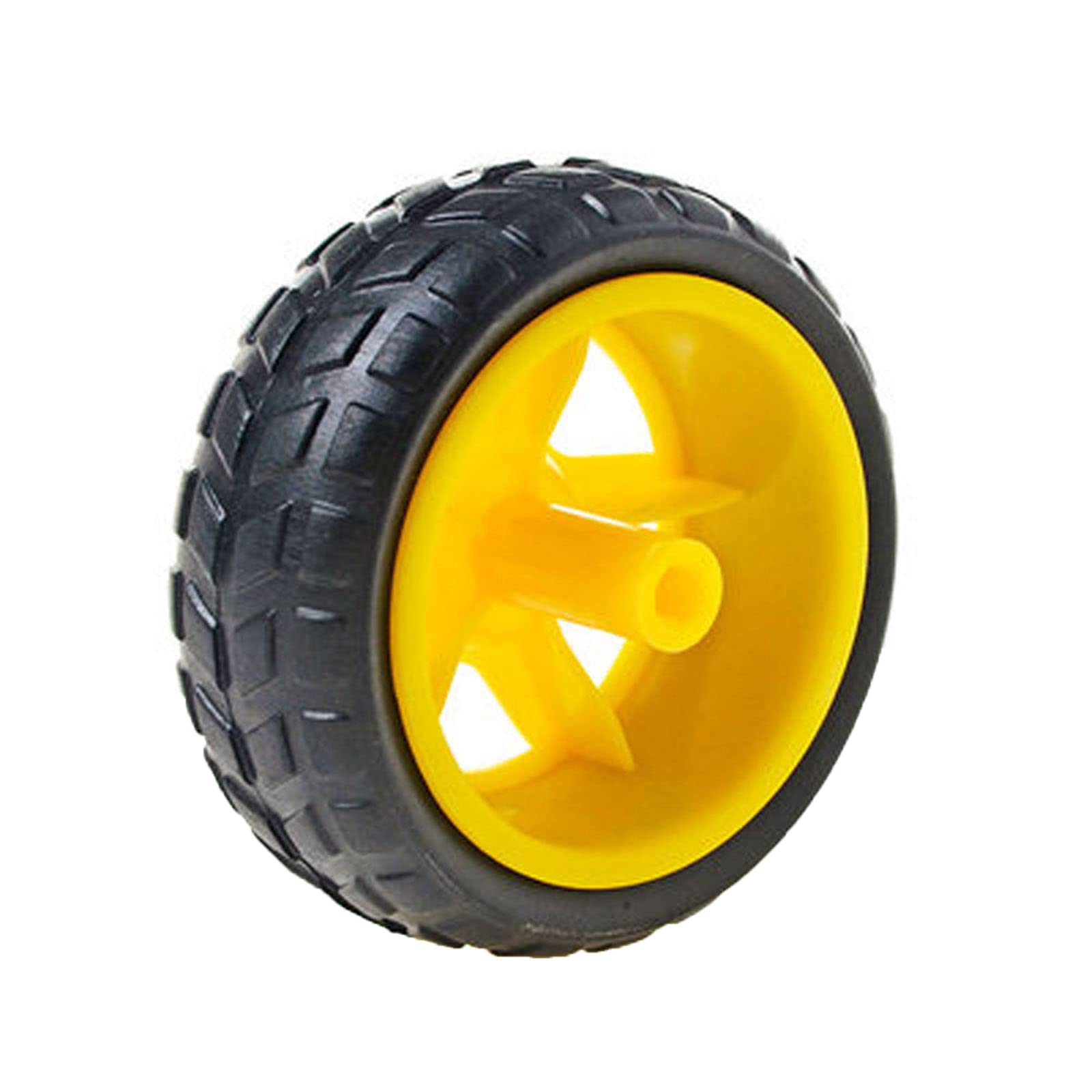 4PCS 65mm TT Motor Wheels for DIY Smart Robot Car - Remote Control Chassis Kit (Yellow) for STEM Projects