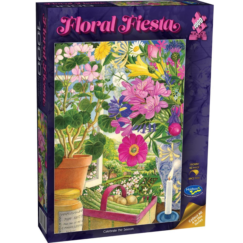 Holdson Floral Fiesta 1000-Piece Jigsaw Puzzle | Colorful Spring Flowers Puzzle for Adults & Teens | Perfect for Family Game Night & Seasonal Decor