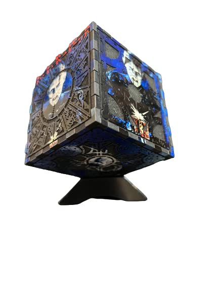 Hellraiser Puzzle Box - Laser Cut Wooden Brain Teaser Cube with Display Stand - Perfect for Collectors, Horror Fans & Puzzle Enthusiasts