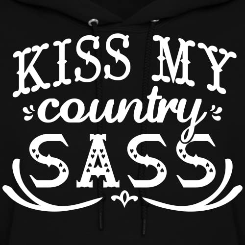 Spreadshirt Kiss My Country Sass Women's Hoodie - Soft & Comfortable Pullover Sweatshirt for Women | Perfect for Casual Wear, Outdoor Activities & Patriotic Events