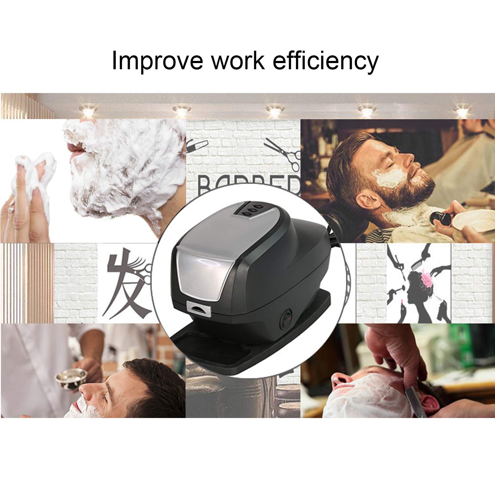 Professional Hot Lather Machine for Shaving - Electric Foam Dispenser for Barber & Home Use, 100-240V US Plug - Perfect for Salon, Spa & Personal Grooming