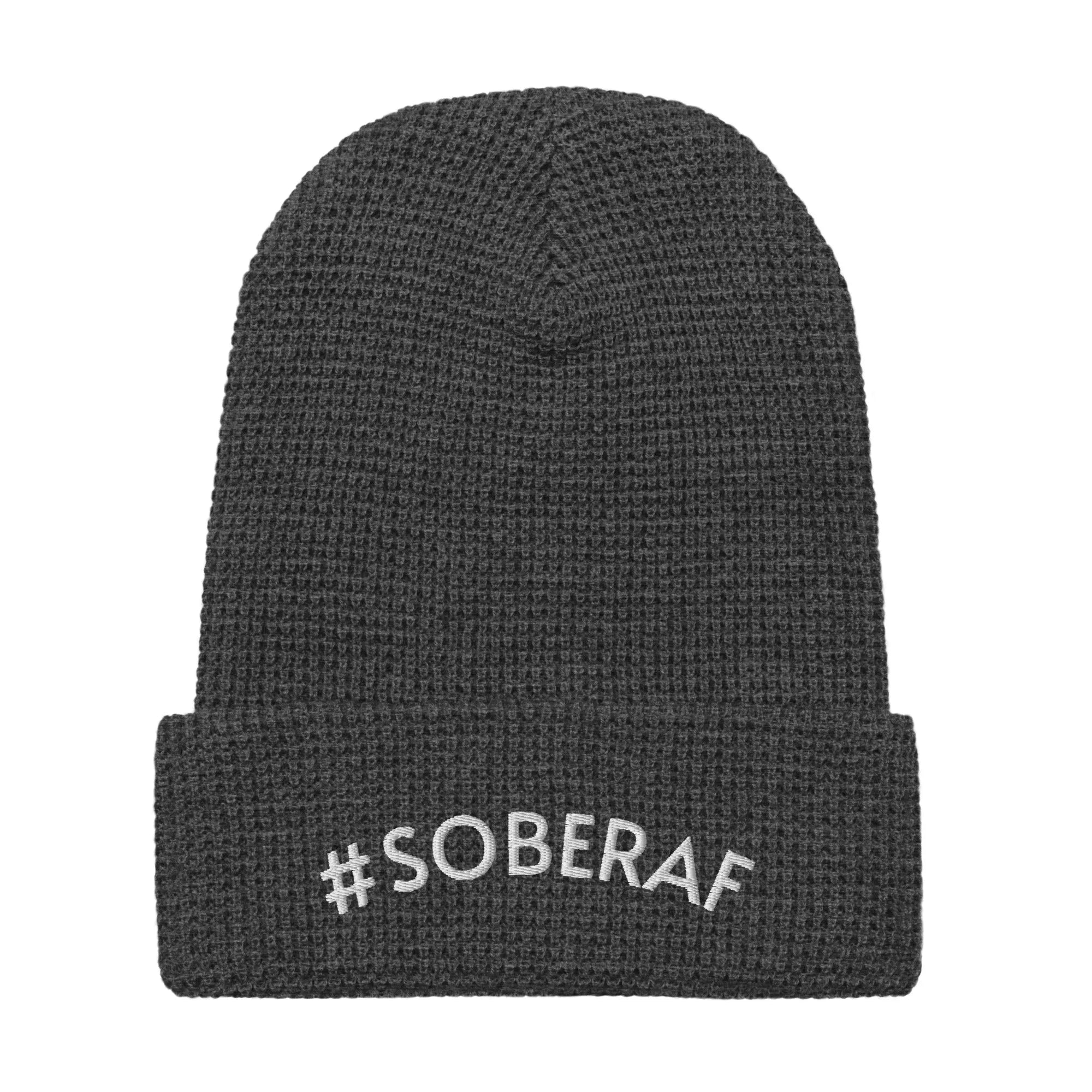 SOBERAF Waffle Beanie Hat for Men & Women - Warm Winter Knit Skull Cap with Waffle Texture - Perfect for Skiing, Snowboarding and Outdoor Activities