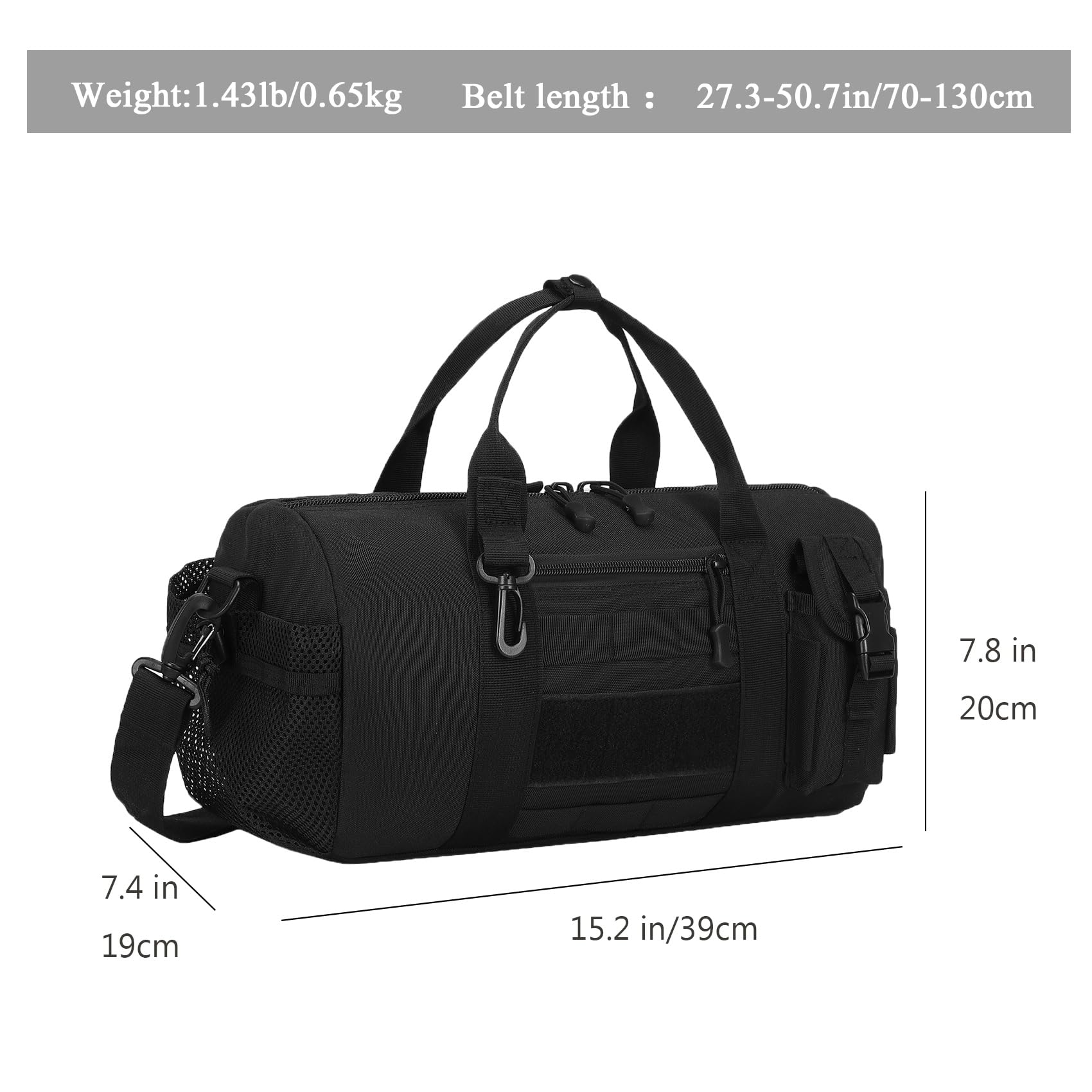 ArcEnCiel Tactical Duffle Bag for Men - Waterproof Gym Backpack with MOLLE System & Shoe Compartment - Military Style Shoulder Bag for Travel, Workout, Hiking & Outdoor Activities