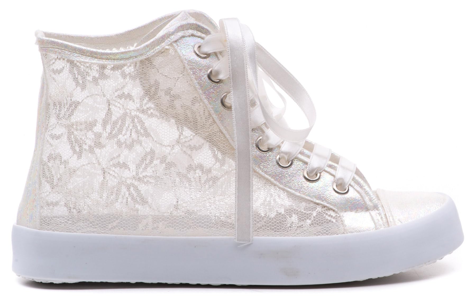 Custom Bridal Wedding Sneakers for Bride – Personalized Lace Tennis Shoes for Women (Size 42 EUR / 10 US) – Perfect for Wedding Ceremony, Reception & Honeymoon
