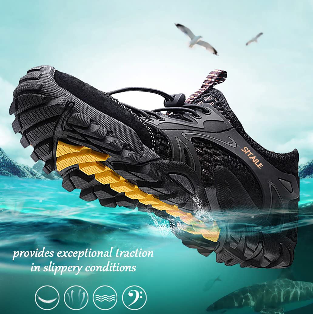 **Men's & Women's Quick-Dry Hiking Water Shoes - Barefoot Aqua Swim Shoes for Pool, Beach, Fishing & River Hiking - Lightweight Sandals for Outdoor Water Activities**