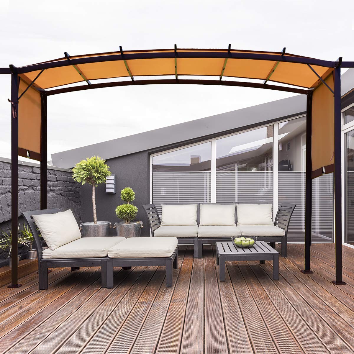 FANTASK Heavy Duty Metal Frame Garden Gazebo with Canopy Cover - Outdoor Patio Pavilion, Pergola & Beach Sunshade Tent for BBQ, Parties, Picnics & Backyard Relaxation | Perfect for Summer Gatherings, Poolside Lounging & Outdoor Entertaining