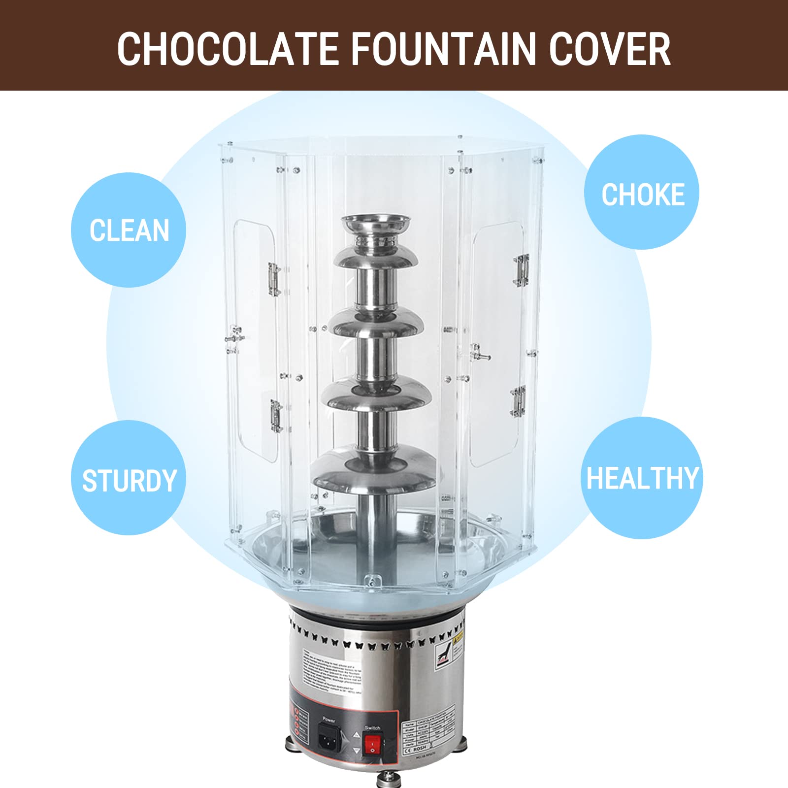 AIZYR PVC Chocolate Fondue Fountain Cover - 4/5/6/7 Tier Waterfall Machine Cover for Party, Wedding, Birthday & Christmas Events (5-Tier) | Durable & Easy-Clean PVC Material for Festive Celebrations & Catering Services