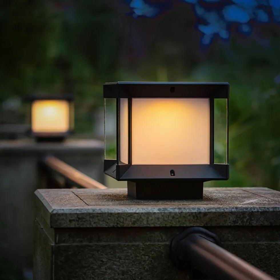 Solar Powered Outdoor Square Pillar Lights - Waterproof LED Landscape Lighting for Garden, Pathway, and Driveway - Energy Efficient & Weather Resistant