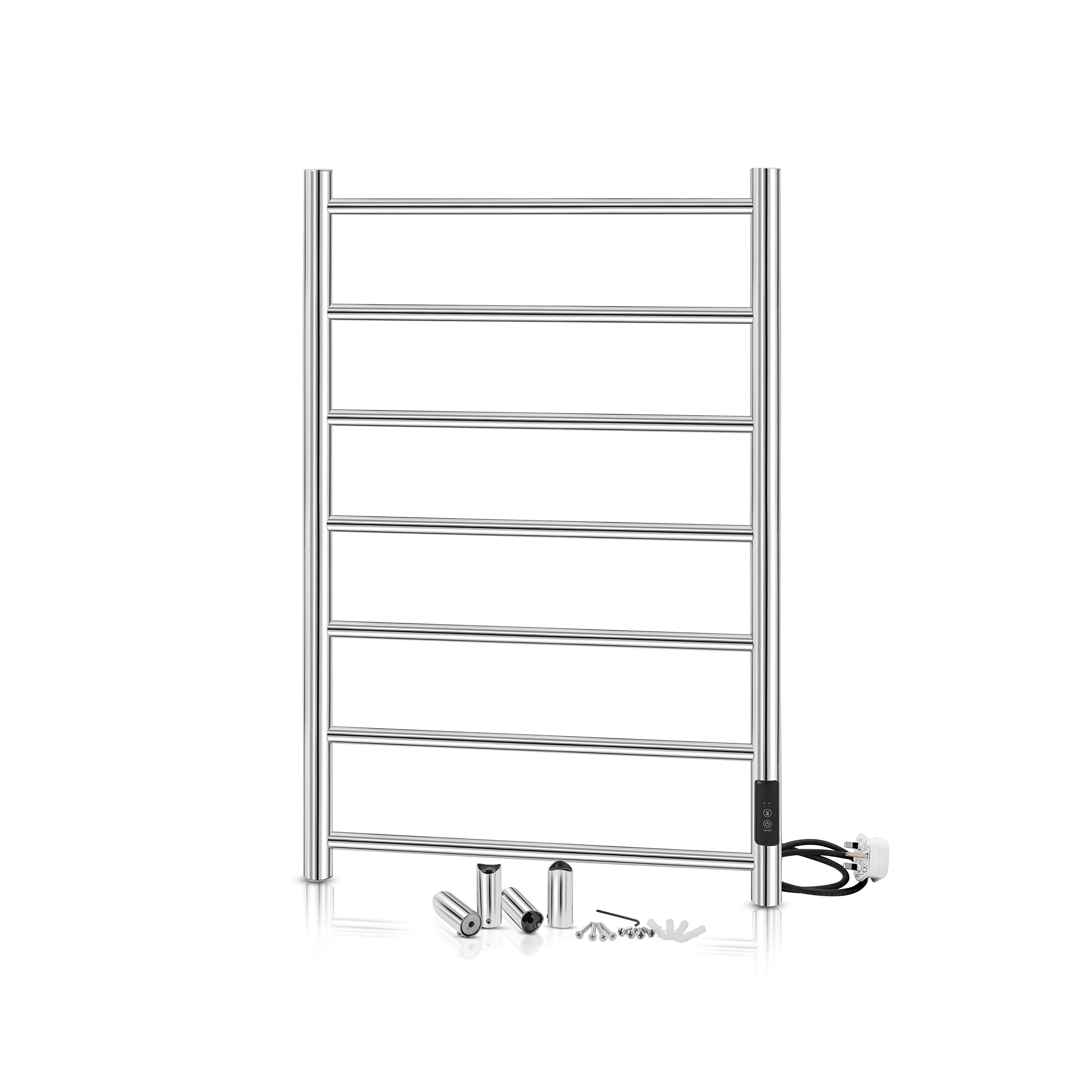 Premium Electric Heated Towel Rack - Brushed Nickel Wall Mounted Towel Warmer with Built-in Thermostat, 31.5