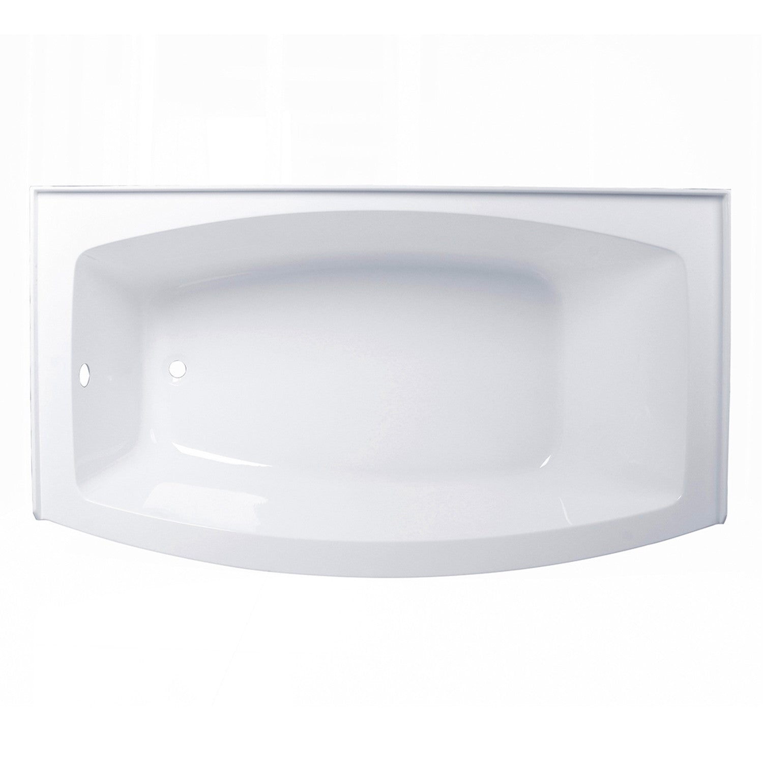 Aqua Eden 66-Inch Acrylic Curved Rectangular Apron 3-Wall Alcove Bathtub - Left Hand Drain, Glossy White - Perfect for Small Bathrooms & Modern Home Spa Experience