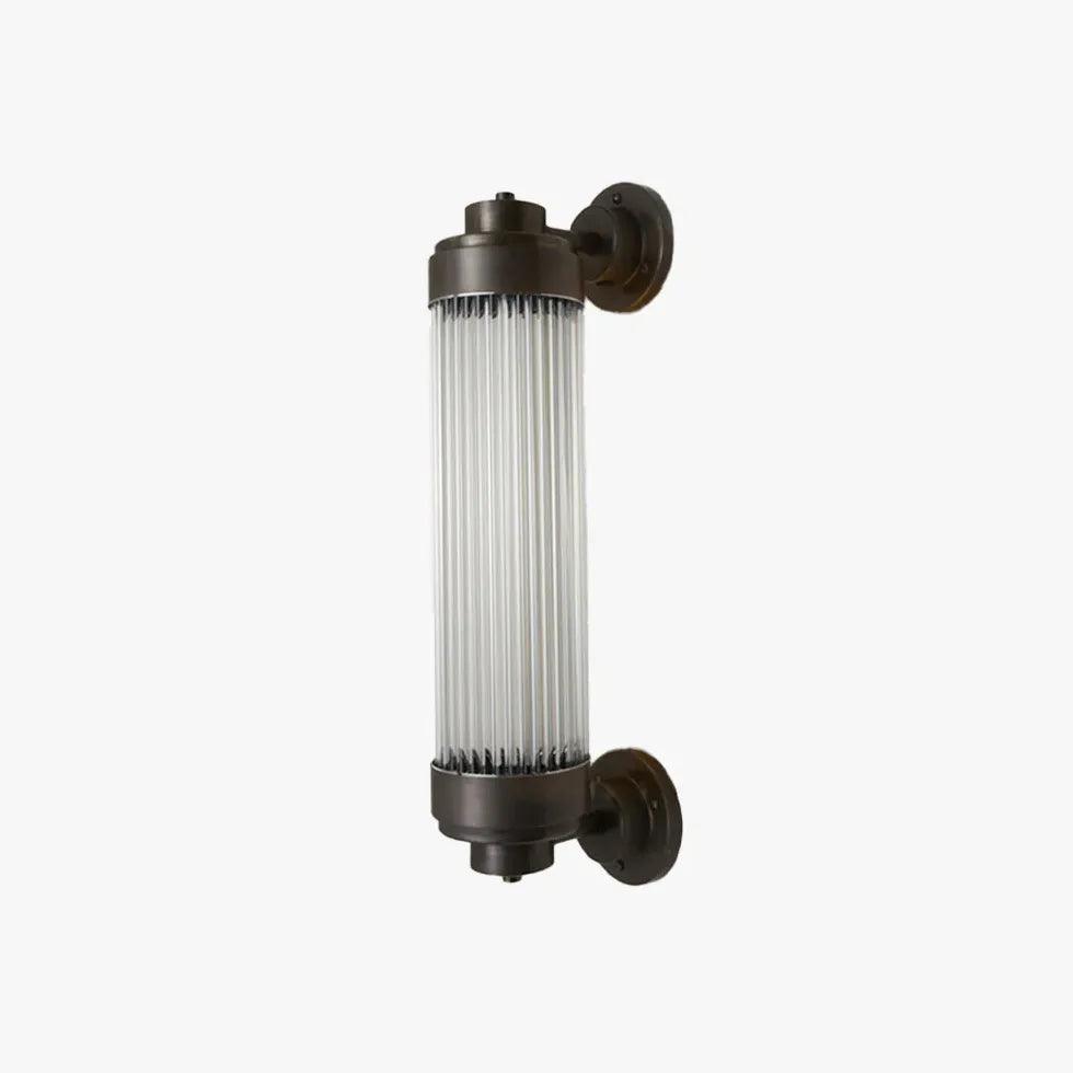 Modern Black Ribbed Glass Wall Light - Waterproof Outdoor Sconce for Porch, Patio, Garden & Entryway Lighting | Durable & Weather-Resistant