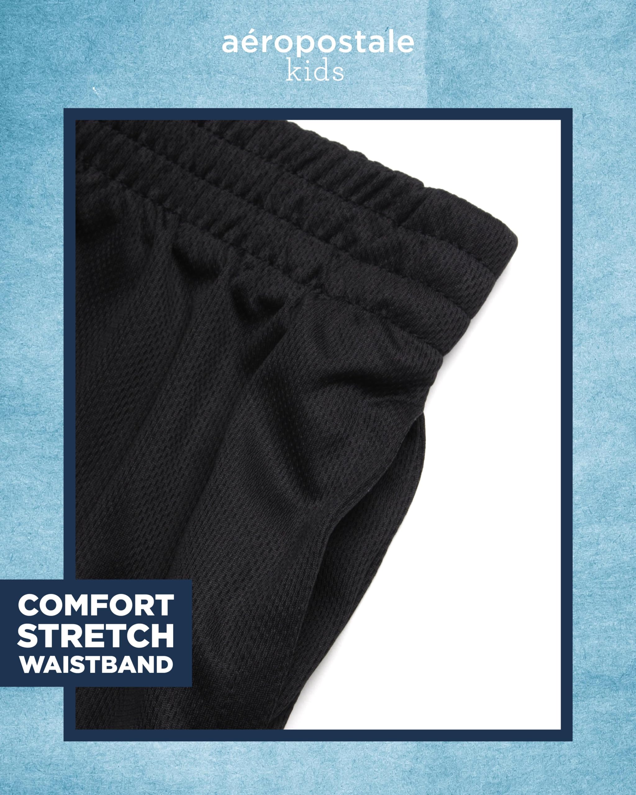 AEROPOSTALE Boys' Active Shorts Set - 2 Piece Short Sleeve T-Shirt and Breathable Mesh Gym Shorts - Comfortable Athletic Outfit for Boys Age 4-12 - Perfect for Sports, Playground & Summer Activities