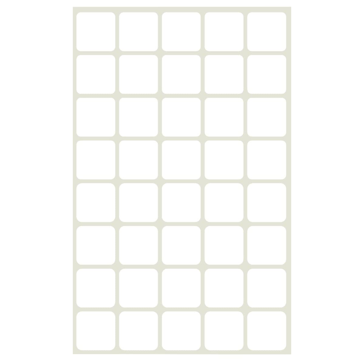 UOFFICE 25mm Square White Adhesive Labels for Office & Shipping