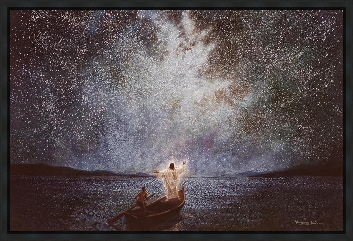 Calm and Stars Gallery Wrap Canvas - Stunning Night Sky Wall Art for Living Room, Bedroom & Office Decor