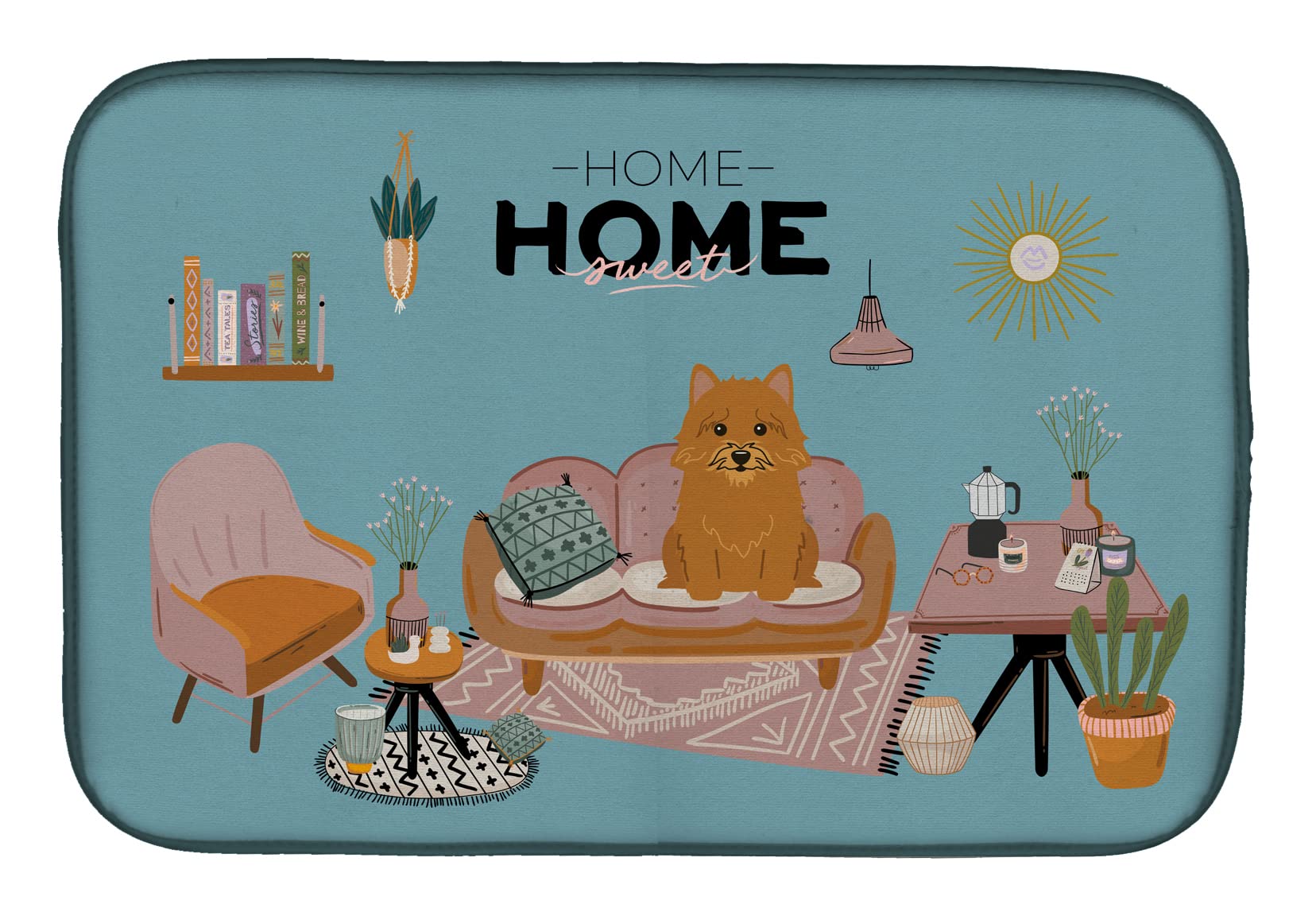 Norwich Terrier Dish Drying Mat - Absorbent Kitchen Counter Pad, 14x21