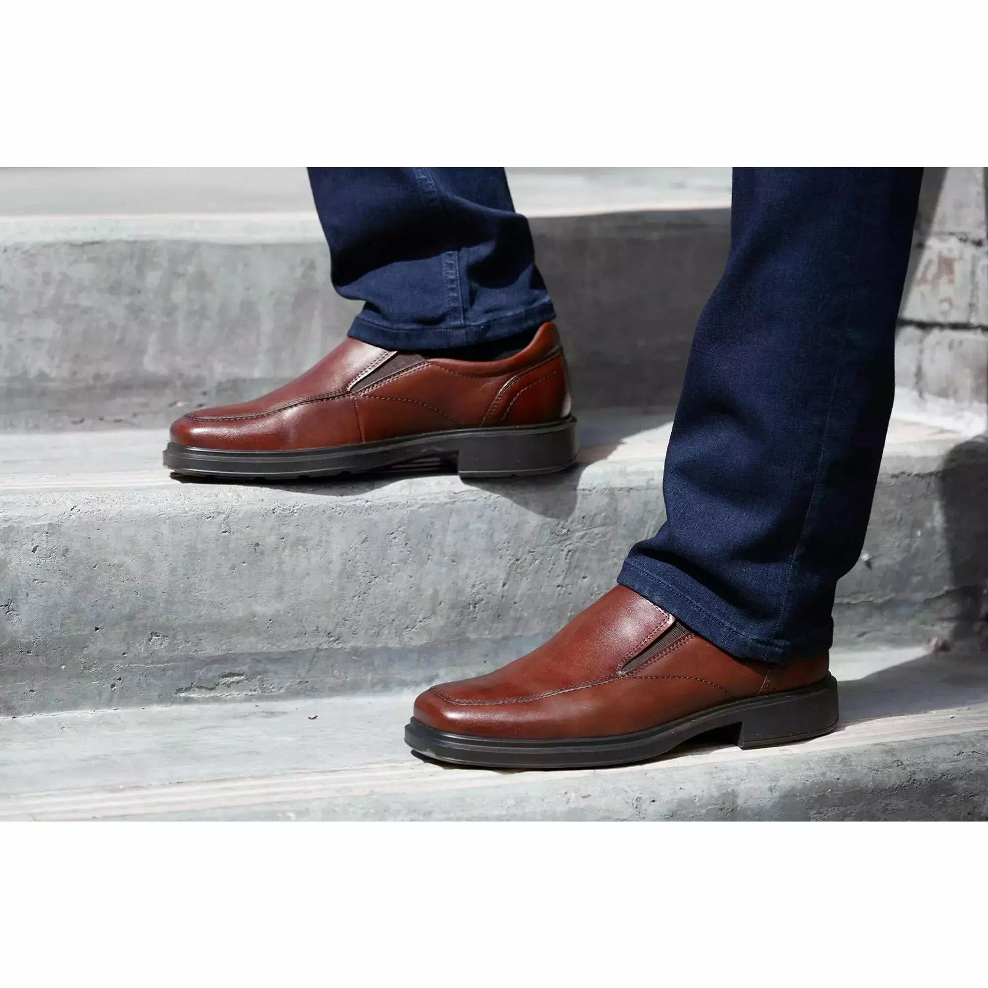 ECCO HELSINKI 2.0 Apron Toe Slip-On Loafers for Men - Comfortable Casual Shoes for Work, Office & Daily Wear