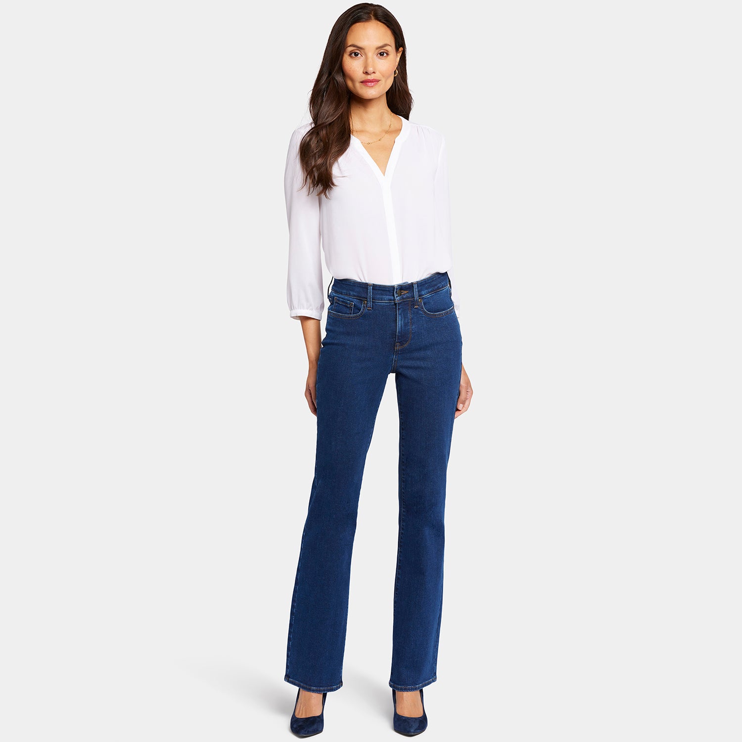 Blake Slim Flared Jeans for Petite Women - High Waisted Stretch Denim Pants | Perfect for Casual Wear, Date Night & Office Outfits
