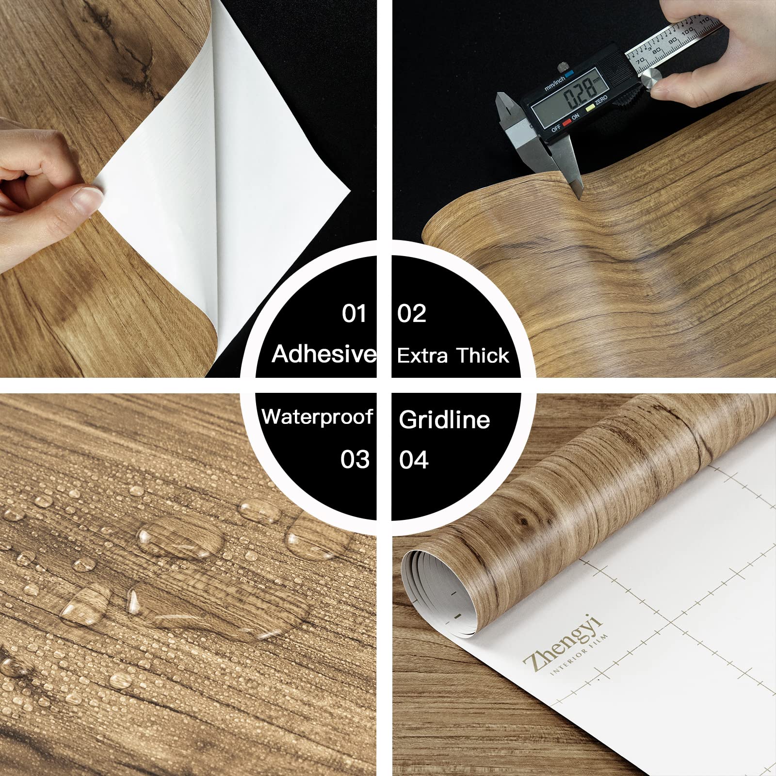 Oxdigi Self-Adhesive Wood Contact Paper - 16