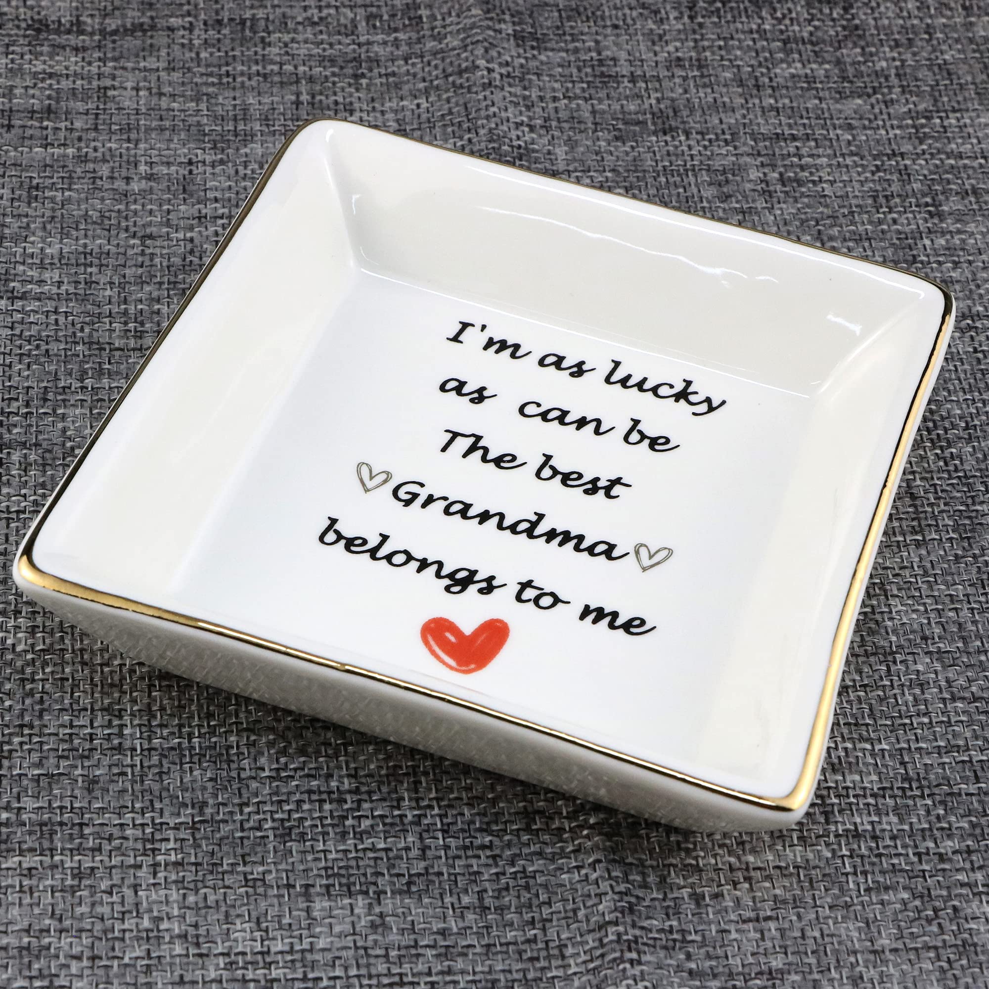 JoycuFF Elegant Jewelry Dish Tray - Perfect Birthday, Mother's Day & Christmas Gift for Grandma, Nana & Women - Great for Organizing Rings, Earrings & Trinkets on Dresser, Nightstand or Bathroom Vanity