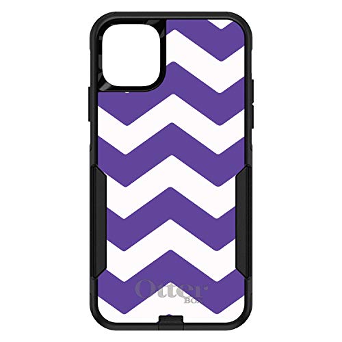 Purple White Chevron Stripes On Black Case