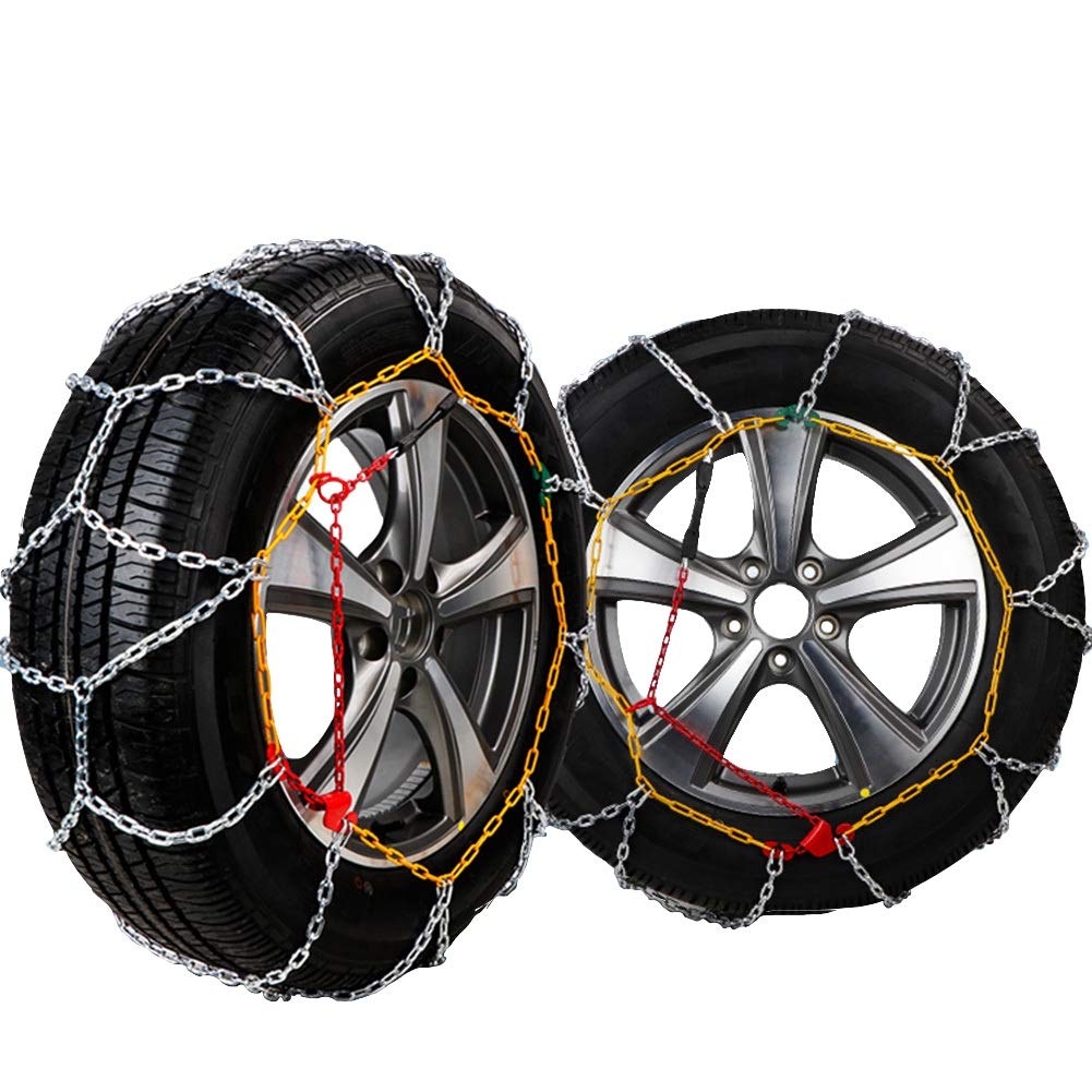 Snow Chains for Cars - Heavy Duty Anti-Skid Tire Chains for SUVs, Vans & Trucks (Fits 175/70 R15) - Winter Emergency Traction for Snowy & Icy Roads