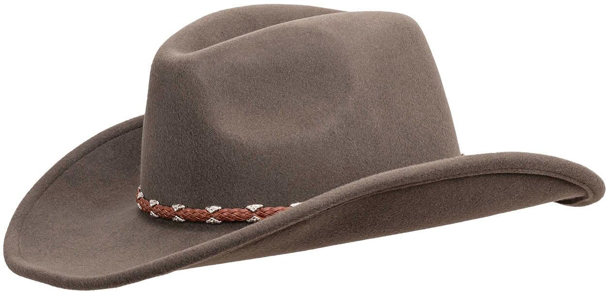 Outback Trading Company Men's Wallaby Durable Wool Western Cowboy Hat with Wire Brim & Buckle Hatband - Perfect for Ranch Work, Rodeos & Outdoor Adventures