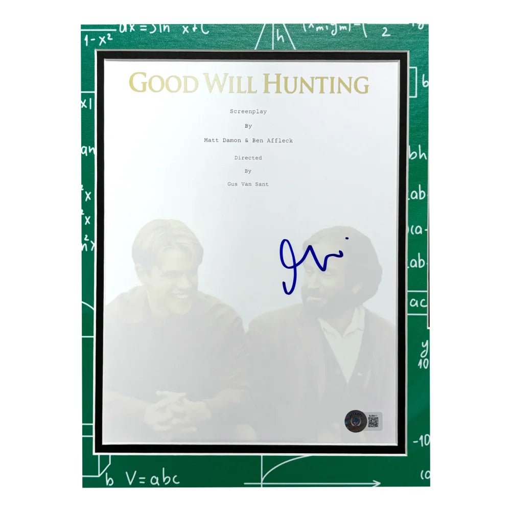 Matt Damon Autographed Good Will Hunting Script Framed Collage - BAS COA Authenticated Signed Memorabilia - Perfect for Movie Fans, Collectors & Home Theater Decor