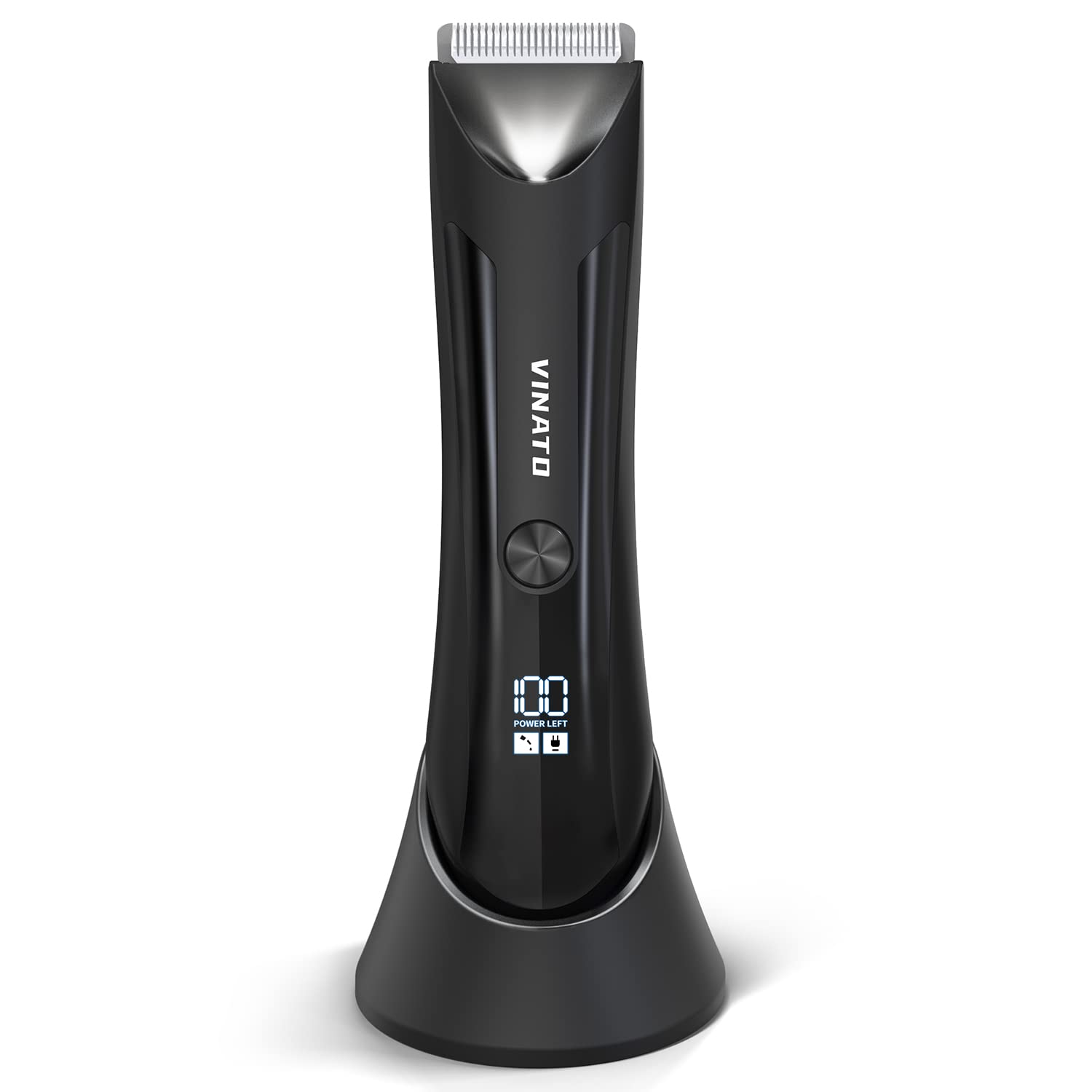 VINATO Men's Body Hair Trimmer - Electric Groin & Ball Shaver for Manscaping & Personal Grooming - Waterproof & Painless Hair Removal for Chest, Back, Legs & Private Areas - Perfect for Travel, Gym & Home Use