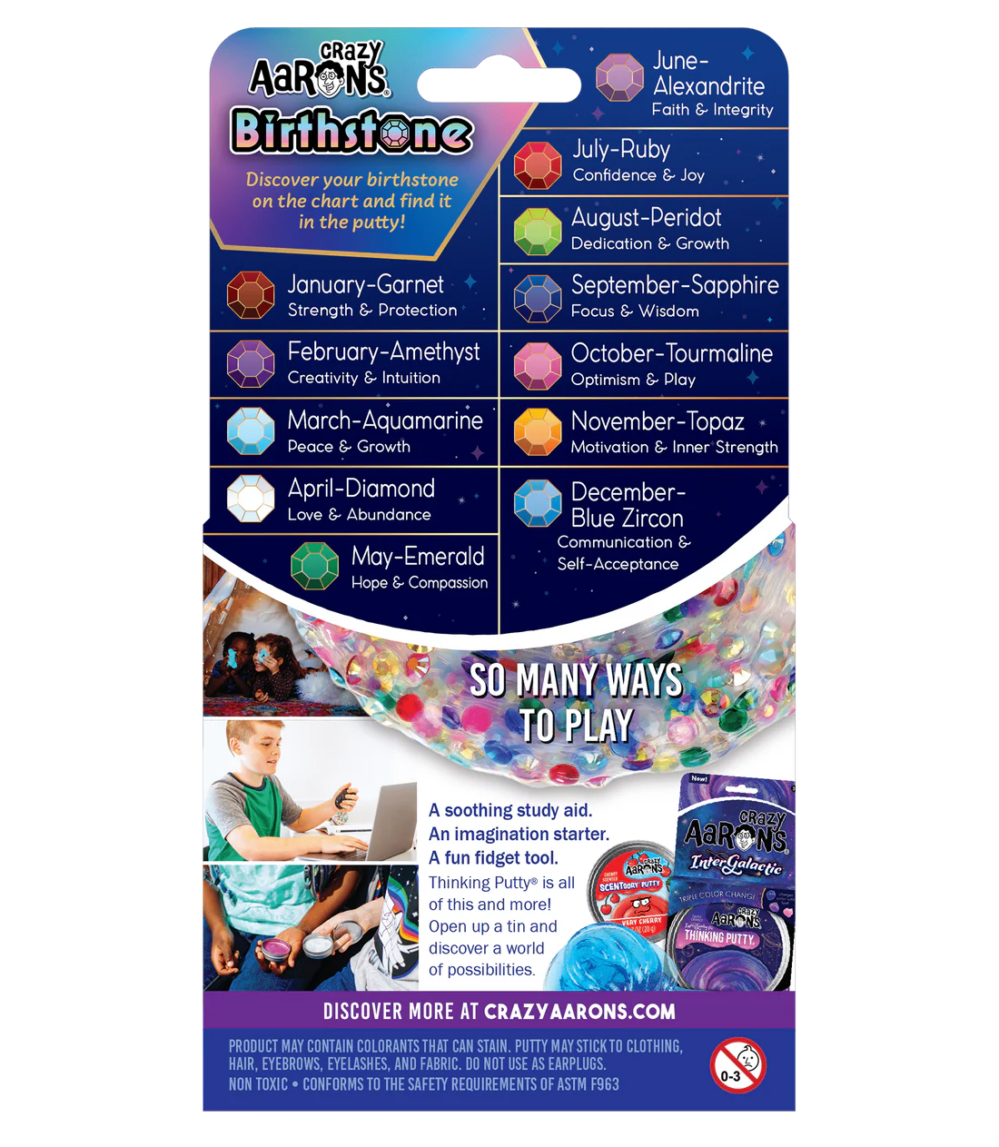 Crazy Aaron's Thinking Putty Trendsetters Birthstone - Fun & Creative Stress Relief Putty for Kids & Adults - Perfect for Office, Home & Travel Use