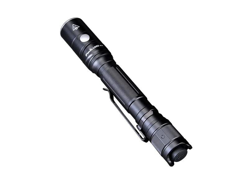 Fenix LD22 V2 800 Lumen Ultra-Slim Tactical LED Flashlight with Rechargeable Battery & 2 AA Batteries - Includes EdisonBright Charging Adapter | Perfect for Camping, Hiking, Emergency Preparedness & Outdoor Adventures