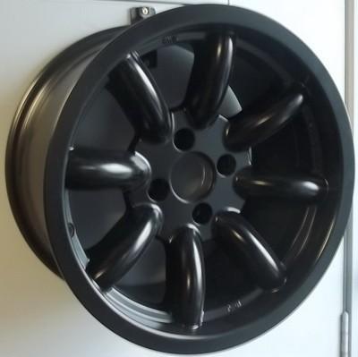 Revolution 15x8 8-Spoke Alloy Wheels for Ford Escort - 4x108 Bolt Pattern, ET8 Offset in Matte Black - Perfect for Street Performance & Custom Car Builds