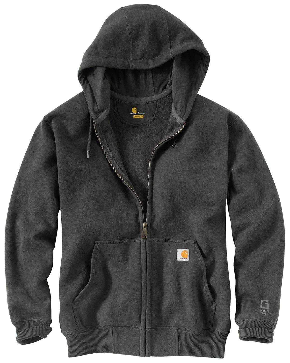 Carhartt Men's Rain Defender Paxton Heavyweight Hooded Sweatshirt - Water-Resistant Fleece Pullover for Outdoor Work & Cold Weather Protection