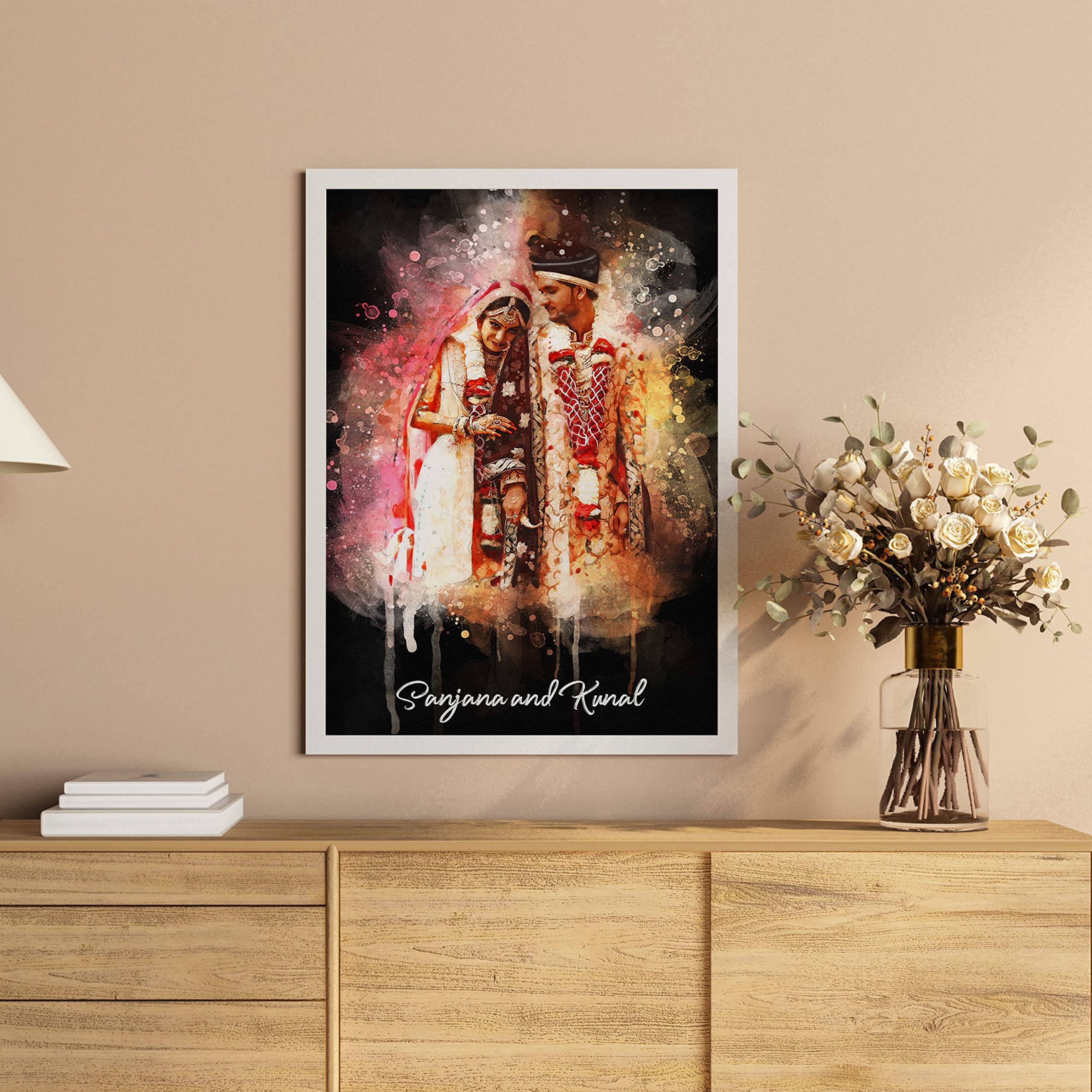 Custom Family Portrait Painting on Canvas - Dark Background - Personalized Birthday Gift & Memorable Keepsake - Perfect for Home Decor, Anniversary Gifts & Wall Art