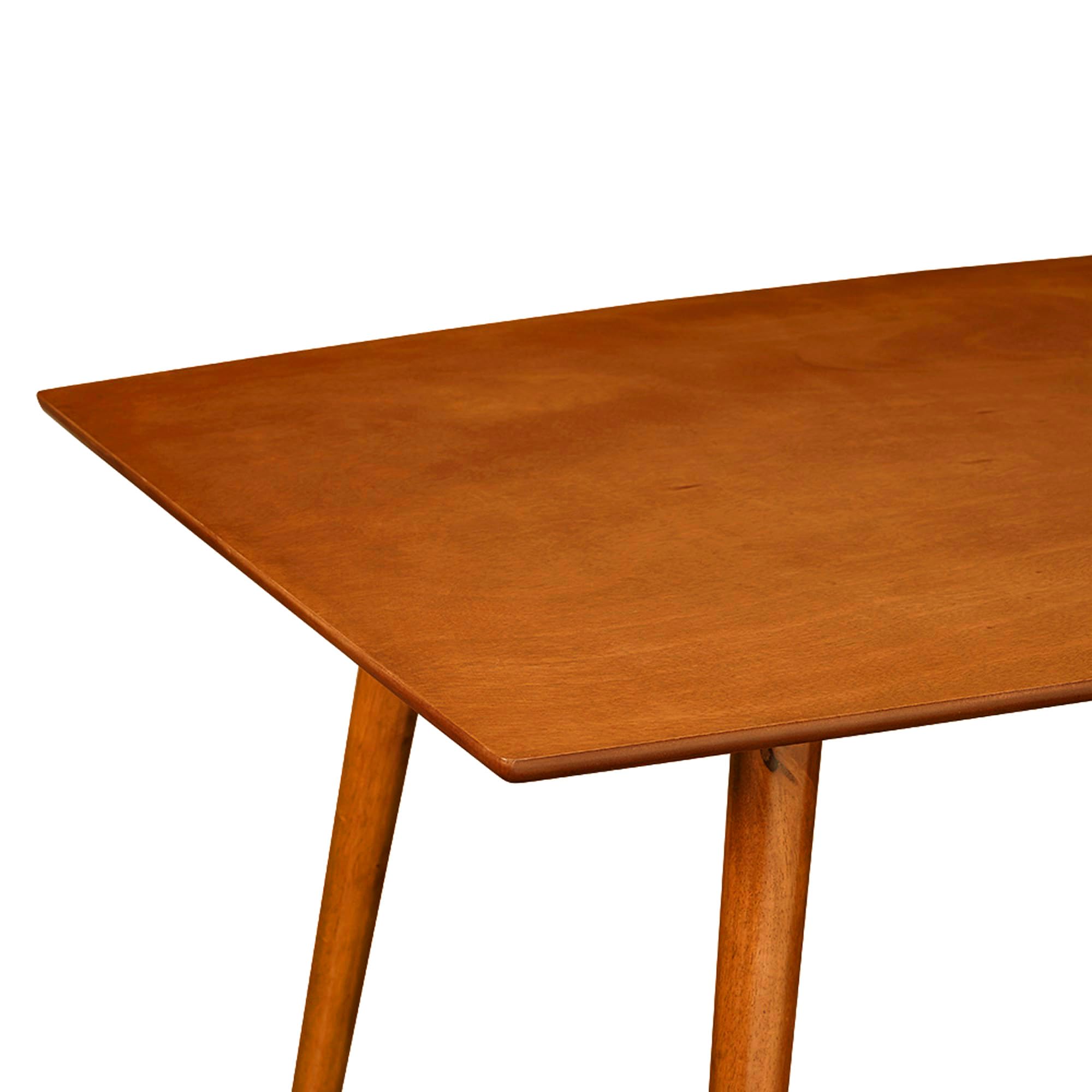 Walker Edison 6-Person Mid-Century Modern Dining Table Set with Hairpin Legs - 60 Inch Rectangular Wood Kitchen Table & Chairs in Brown | Perfect for Small Spaces, Open Concept Homes & Modern Farmhouse Decor