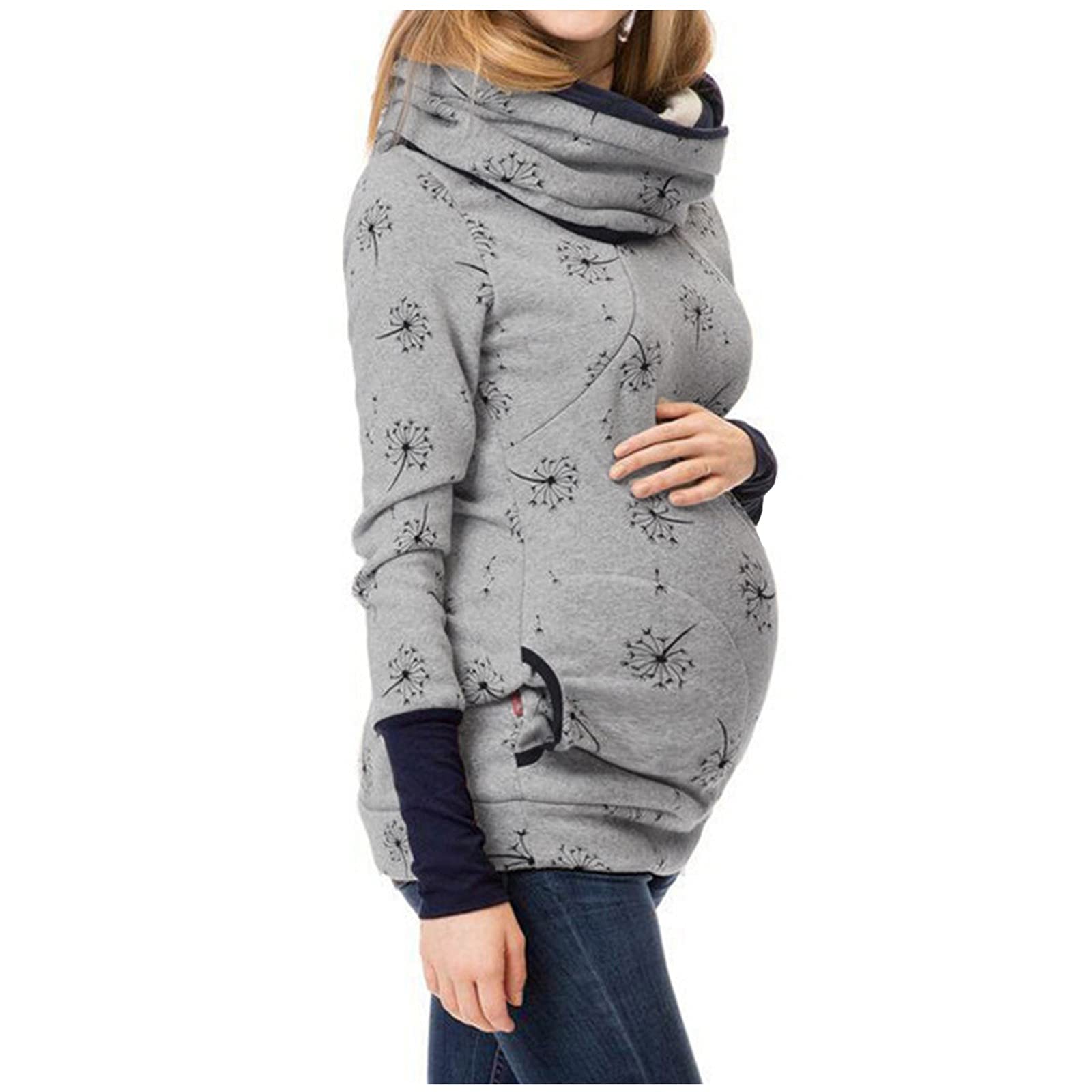 Comfortable Maternity Nursing Hoodie - Soft Pregnant Women Pullover Sweatshirt for Breastfeeding | Perfect for Casual Wear, Pregnancy & Nursing